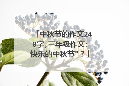 中秋节的作文240字,三年级作文:快乐的中秋节