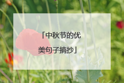 中秋节的优美句子摘抄