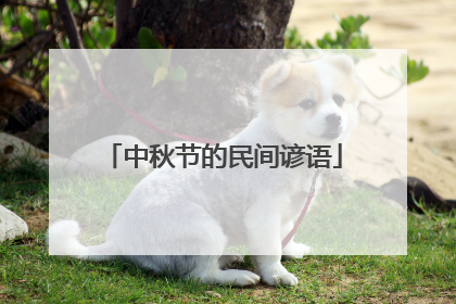 中秋节的民间谚语