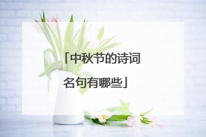 中秋节的诗词名句有哪些