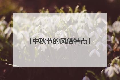 中秋节的风俗特点