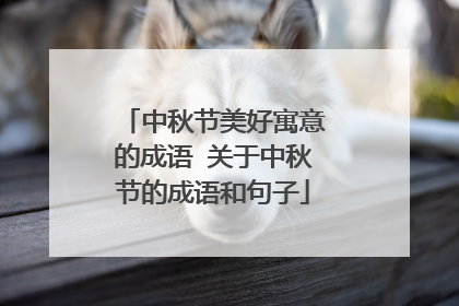 中秋节美好寓意的成语 关于中秋节的成语和句子
