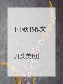 中秋节作文开头美句