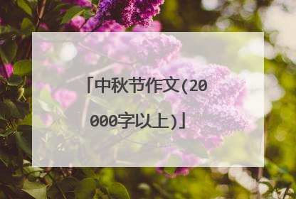 中秋节作文(20000字以上)