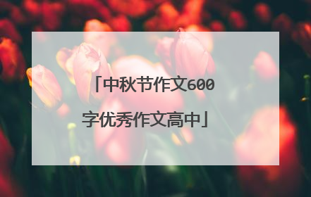 中秋节作文600字优秀作文高中