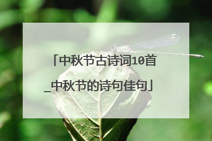 中秋节古诗词10首_中秋节的诗句佳句