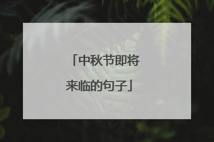 中秋节即将来临的句子