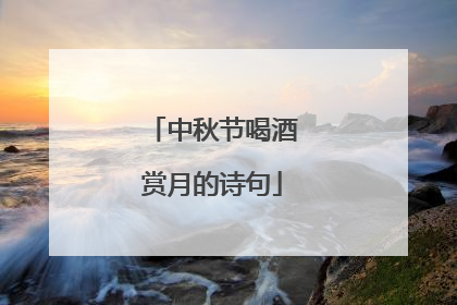 中秋节喝酒赏月的诗句