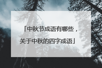 中秋节成语有哪些,关于中秋的四字成语