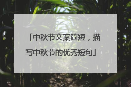 中秋节文案简短,描写中秋节的优秀短句