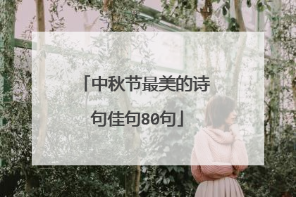 中秋节最美的诗句佳句80句