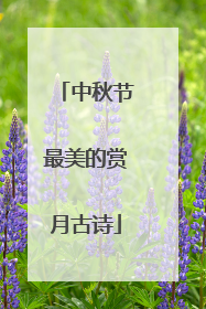 中秋节最美的赏月古诗