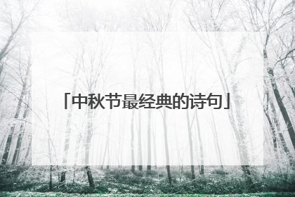中秋节最经典的诗句