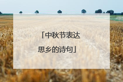 中秋节表达思乡的诗句