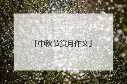 中秋节赏月作文