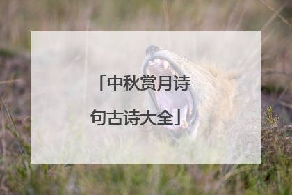 中秋赏月诗句古诗大全