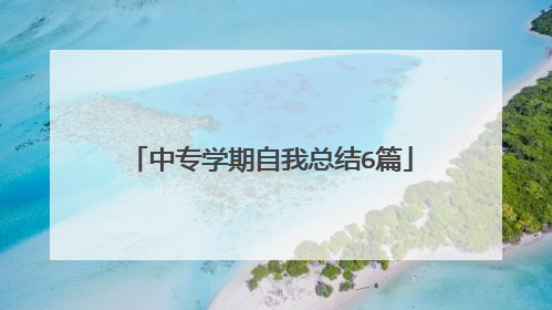 中专学期自我总结6篇
