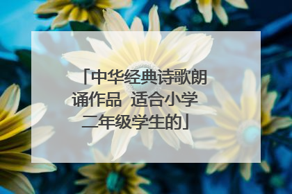 中华经典诗歌朗诵作品 适合小学二年级学生的