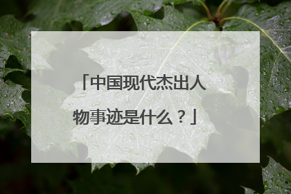 中国现代杰出人物事迹是什么?