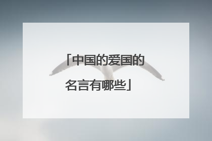 中国的爱国的名言有哪些