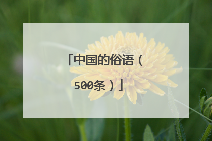 中国的俗语(500条)