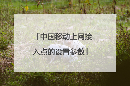中国移动上网接入点的设置参数
