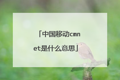 中国移动cmnet是什么意思