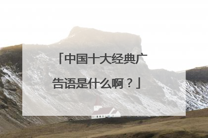 中国十大经典广告语是什么啊？