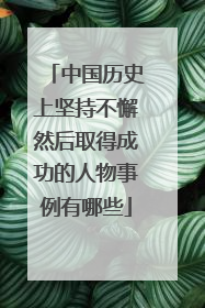 中国历史上坚持不懈然后取得成功的人物事例有哪些