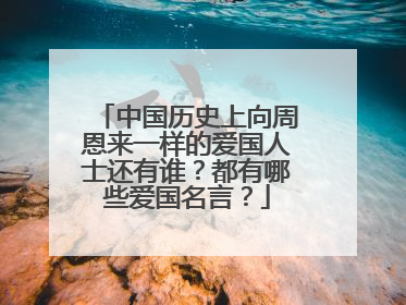 中国历史上向周恩来一样的爱国人士还有谁?都有哪些爱国名言?