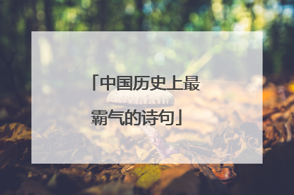 中国历史上最霸气的诗句