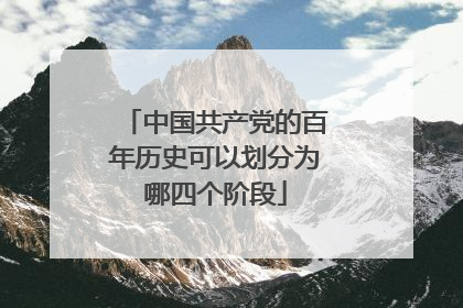 中国共产党的百年历史可以划分为哪四个阶段