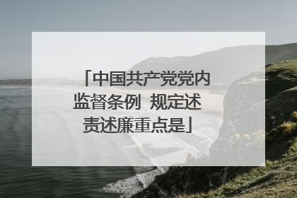 中国共产党党内监督条例 规定述责述廉重点是