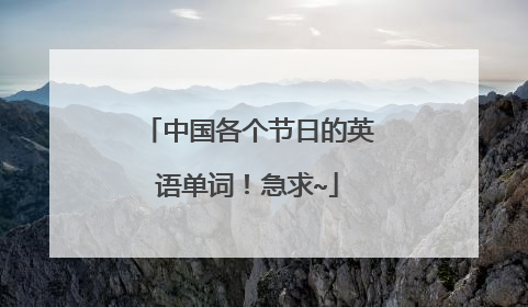 中国各个节日的英语单词!急求~