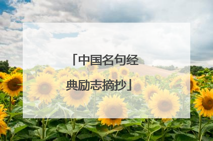 中国名句经典励志摘抄