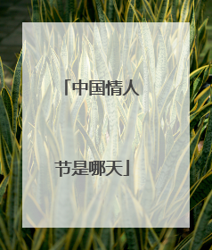 中国情人节是哪天