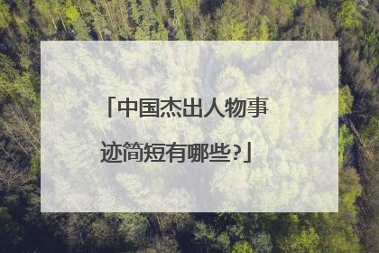 中国杰出人物事迹简短有哪些?