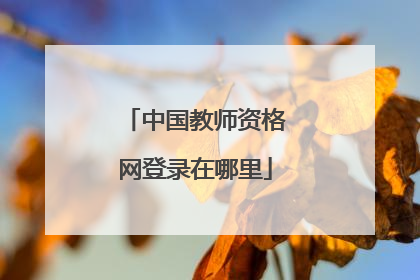 中国教师资格网登录在哪里