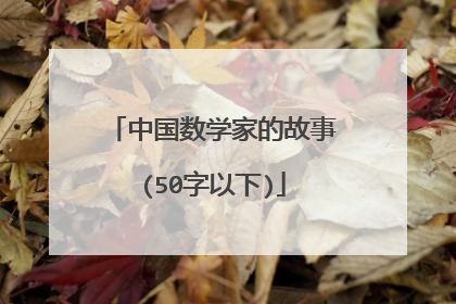 中国数学家的故事(50字以下)