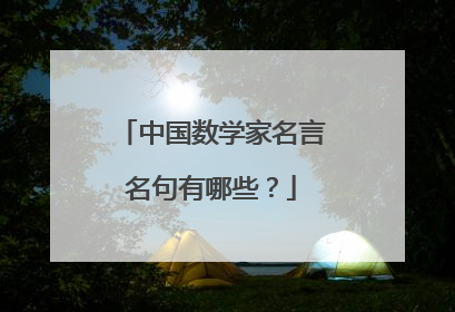 中国数学家名言名句有哪些?