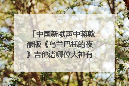 中国新歌声中蒋敦豪版《乌兰巴托的夜》吉他谱哪位大神有呢？特别喜欢
