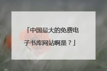 中国最大的免费电子书库网站啊是？