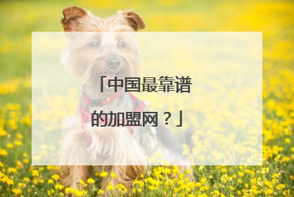 中国最靠谱的加盟网?