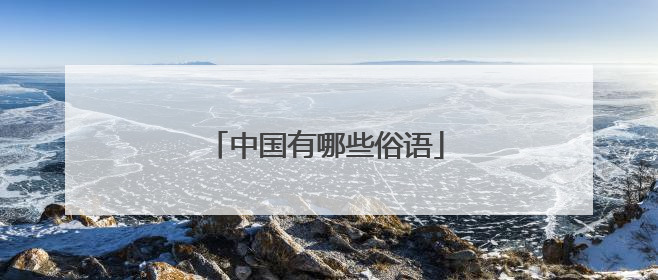 中国有哪些俗语