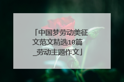 中国梦劳动美征文范文精选10篇_劳动主题作文