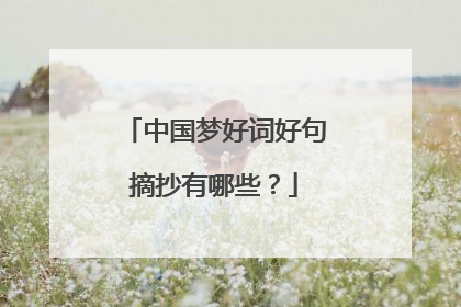 中国梦好词好句摘抄有哪些?