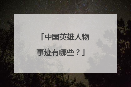 中国英雄人物事迹有哪些?