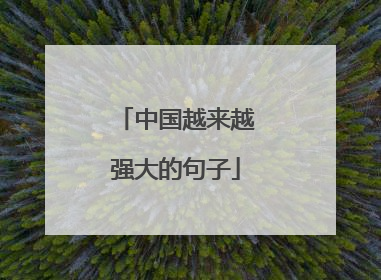 中国越来越强大的句子