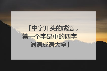 中字开头的成语,第一个字是中的四字词语成语大全