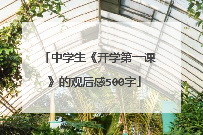 中学生《开学第一课》的观后感500字
